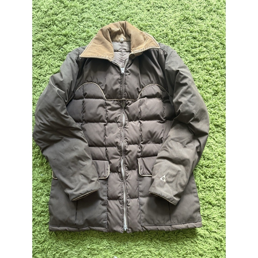 Vintage 70s Gerry Goose Down  Brown Winter Puffer Jacket USA Made L